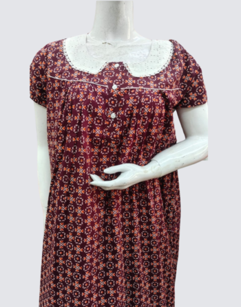 Cotton Peter Pan Collar Nighty (COD9)