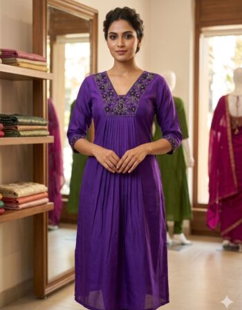 Embellished Muslin Silk Kurti( MSK001)